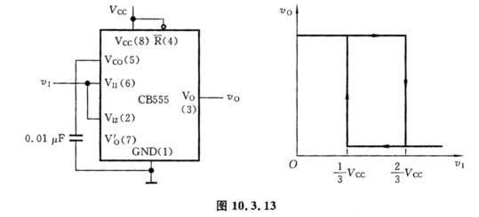 3.5所示施密特触发器中,若r1=10kΩ,r2=30kΩ,vdd=15v.