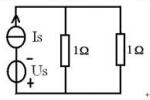 在图所示电路中，已知Us=2V，Is=2A，则输出电功率的是()。