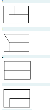 图22给出了物体的立面投影图和侧面投影图，则其水平投影图应为（)图22给出了物体的立面投影图和侧面投