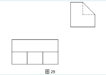 图29给出了物体的H面和W面投影，则V面投影应为（)图29给出了物体的H面和W面投影，则V面投影应为