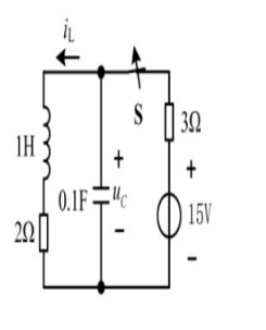 如图所示电路已达稳态,t=0时断开开关s,用拉普拉斯变换法求换路后的电容电压uC（t)（要求画出运算