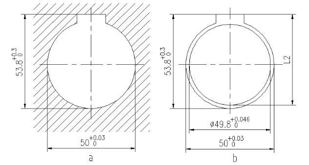 欲加工一个带有键槽的内孔其设计尺寸如图所示该内孔有淬火处理的要求