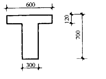 已知 T 形截面梁，尺寸如图 2 所示。混凝土采用 C30 ，HRB400 钢筋，环境类别为一类。若