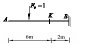 图示结构MK、FQK的影响线在B处的纵距值均为零。（)图示结构MK、FQK的影响线在B处的纵距值均为