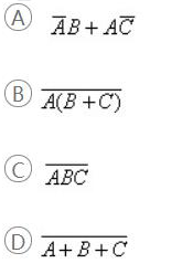 设A、B、C为三个事件，与事件A互斥的事件是（)。