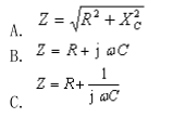 在正弦交流电路中，容性器件的复阻抗可表示为（)。