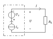 图示电路中，对负载电阻RL而言，点划线框中的电路可用一个等效电源代替，该等效电源是（)。A、理想图示