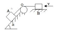 在图示系统中，物块A、B的质量均为m，其速度均为v，均质圆轮质量为2m，半径为R。若绳与轮之间相对滑