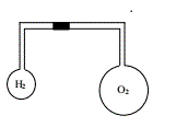如图所示，两个大小不同的容器用均匀的细管相连，管中有一水银滴作活塞，大容器装有氧气，小容器装有氢气，