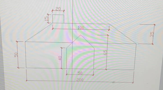 将长度和角度精度设置为小数点后四位，绘制以下图形，求整个房屋的周长。