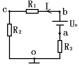 己知：US=10V,R3=1Ω,R1=2Ω,R2=7Ω.则a点的电位Ua=-1V。()此题为判断题(