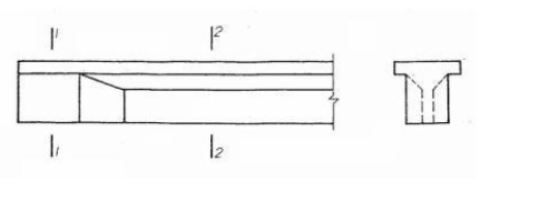 根据梁的投影图，作出梁的1-1、2-2断面图（材料：钢筋混凝土)根据梁的投影图，作出梁的1-1、2-