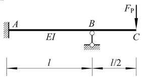 若取支座A的反力矩为基本未知量，用力法计算图示超静定梁，并绘其弯矩图。已知EI为常数。请帮忙给出正确