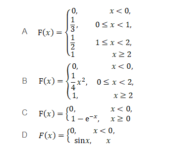 下列四个函数不能做随机变量X的分布函数的是（)