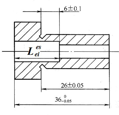 某零件加工时，要求保证尺寸（60±0.1)mm,因这一尺寸不便直接测量，只好通过度量尺寸L来间接保证
