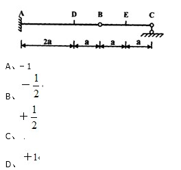 图示结构D截面剪力QD影响线在E点的坚标应是（)。