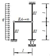 用位移法计算题图所示刚架，并绘弯矩图。已知EI为常数。