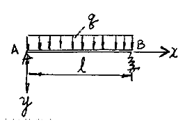 用积分法求图示梁的变形时，以A为原点写出AB梁的微分方程________及边界条件________、