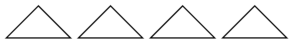 如图所示，四个相同的等腰直角三角形，不可能组成的图形是()。