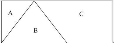 将一块长10厘米、宽4厘米的长方形平板切割成A、B、C共3块，其中C块的面积为22平方厘米，B为等腰