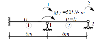 用矩阵位移法计算如图所示连续梁的结点转角和杆端弯矩。  