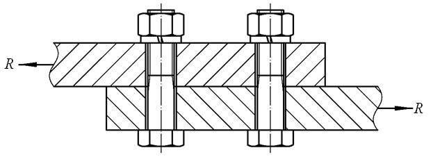 图示螺栓连接中采用两个m12内径d110106mm的普通螺栓连接螺栓材料的