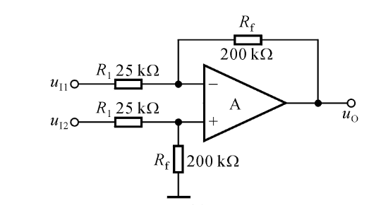 在题7－5图所示各电路中，集成运放的共模信号分别为多少？要求写出表达式。在题7-5图所示各电路中，集