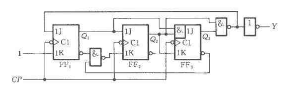 分析图L6－1－1（a)时序逻辑电路的逻辑功能，写出电路的驱动方程、状态方程和输出方程，画出电路的状