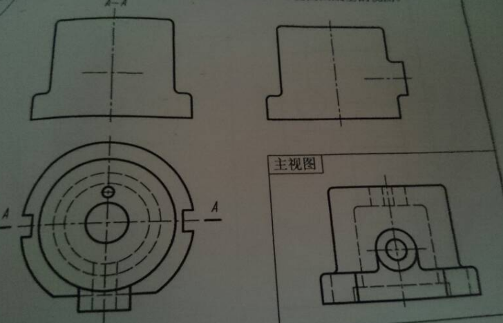 已知主左视图画出aa全剖视图