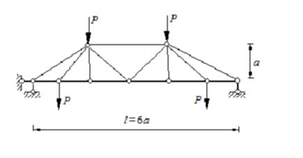 图示桁架，各杆EA为常数，除支座链杆外，零杆数为：（)：A.四根;B.二根;C.一根;D.零根。图示