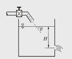 如图所示为水箱侧壁上的小孔出流，为了保持恒定水头H=1.0m，由顶部水管补充水量，已知水管直径d1=