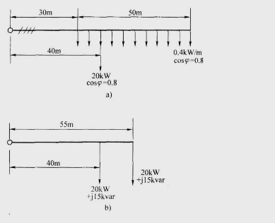 某220／380V的TN－C线路，如图5－32a所示。线路拟采用BX－500型铜芯橡皮绝缘线户内明敷
