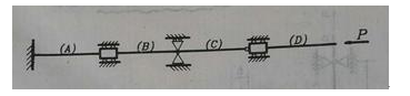 图示各段大柔度杆的长度，抗弯截面刚度均相同。在P力作用下，（)段最先失稳。：A:AB:BC:CD:D