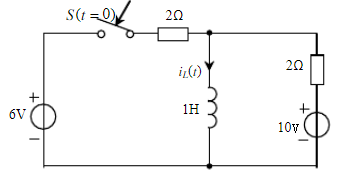 在图电路中，开关S闭合前电路处于稳态，在t=0时闭合开关，求换路后iL（t)。在图电路中，开关S闭合