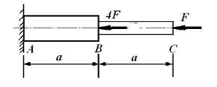 阶梯杆受力如图所示，设AB和BC段的横截面面积分别为2A和A，弹性模量为E，则杆中最大正应力为（)，