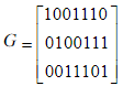 已知一个（7，3)码的生成矩阵为 ，试列出其所有许用码组，并求出其监督矩阵。已知一个(7，3)码的生
