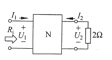 如图12.4.6所示电路中，二端口N的阻抗参数矩阵，则输出电压U2与电源电压US之比为______。