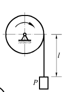 重量为Q的物体以匀速υ下降，当吊索长度为L时。起重卷筒被突然刹停，如图。设吊索的横截面积为A，弹性模