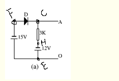 求题图所示电路中理想二极管D两端电压U。    