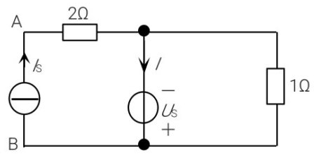 图电路中，R=1Ω，IS=2A，US=3V，试计算1－1&#39;间的短路电流Isc。图电路中，R=