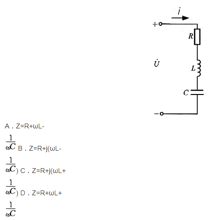 已知电路如图所示，下列有关阻抗表达式中，正确的是______。   