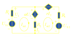 已知电路如图a所示，试列出网孔电流方程。    