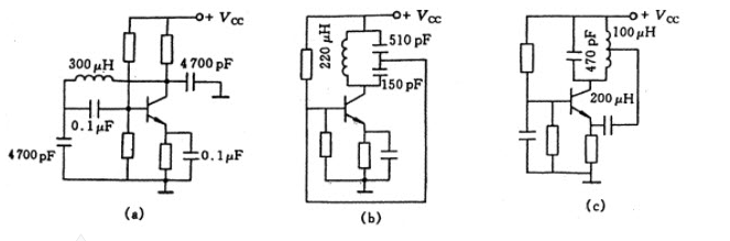 用振荡器的相位条件，判断图7.9～7.15各电路能否产生正弦波振荡，并说明原因。
