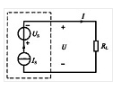 在图Ⅰ－1所示直流电路中，对电阻R来说，点画线方框内的电路可用一个理想元件来代替，这个理想元件是（)