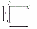 结构与荷载如图，各杆EI相同，B点水平位移为______。  