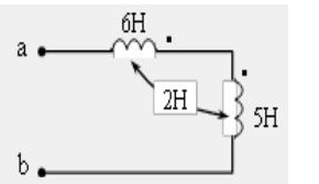 如图3.4.7所示电路中，两耦合电感元件间的耦合分数k=0.5，试求：    