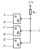 写出图题3－27所示电路的逻辑函数式。若是每个门的loL （max)= 20mA, VoL（max)