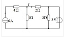 如图所示电路，电流I为( )。 