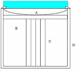 如图所示，A为平凸透镜，B为平玻璃板，C为金属柱，D为框架，A、B间有空隙，图中绘出的是接触的情况，