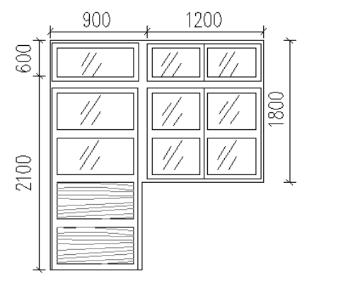 某单身宿舍楼采用木制门连窗，洞口尺寸2100mm×2700mm，如下图所示。门单扇平开，窗为双扇平开